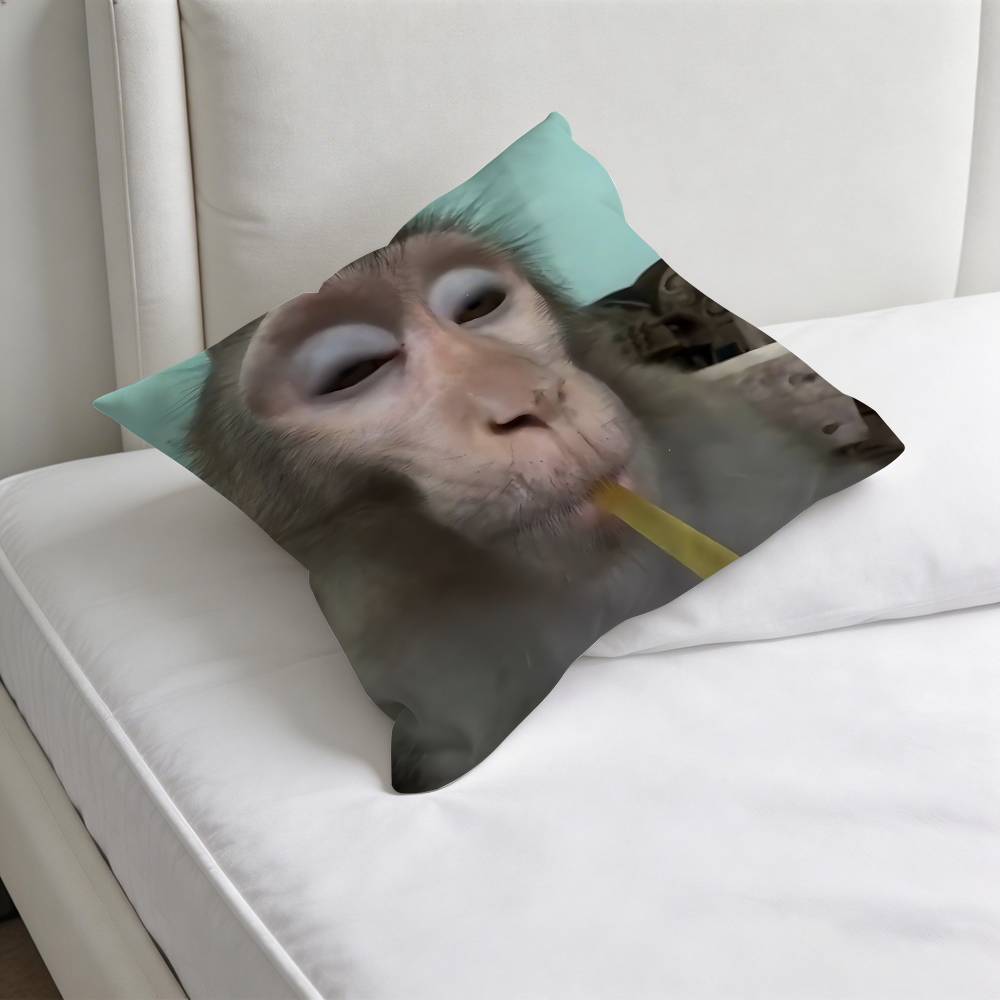

Funny Cute MMonkey Square Pillow Case Soft Decorative Throw Pillow Cover for Home Sofa Bed 30x30cm