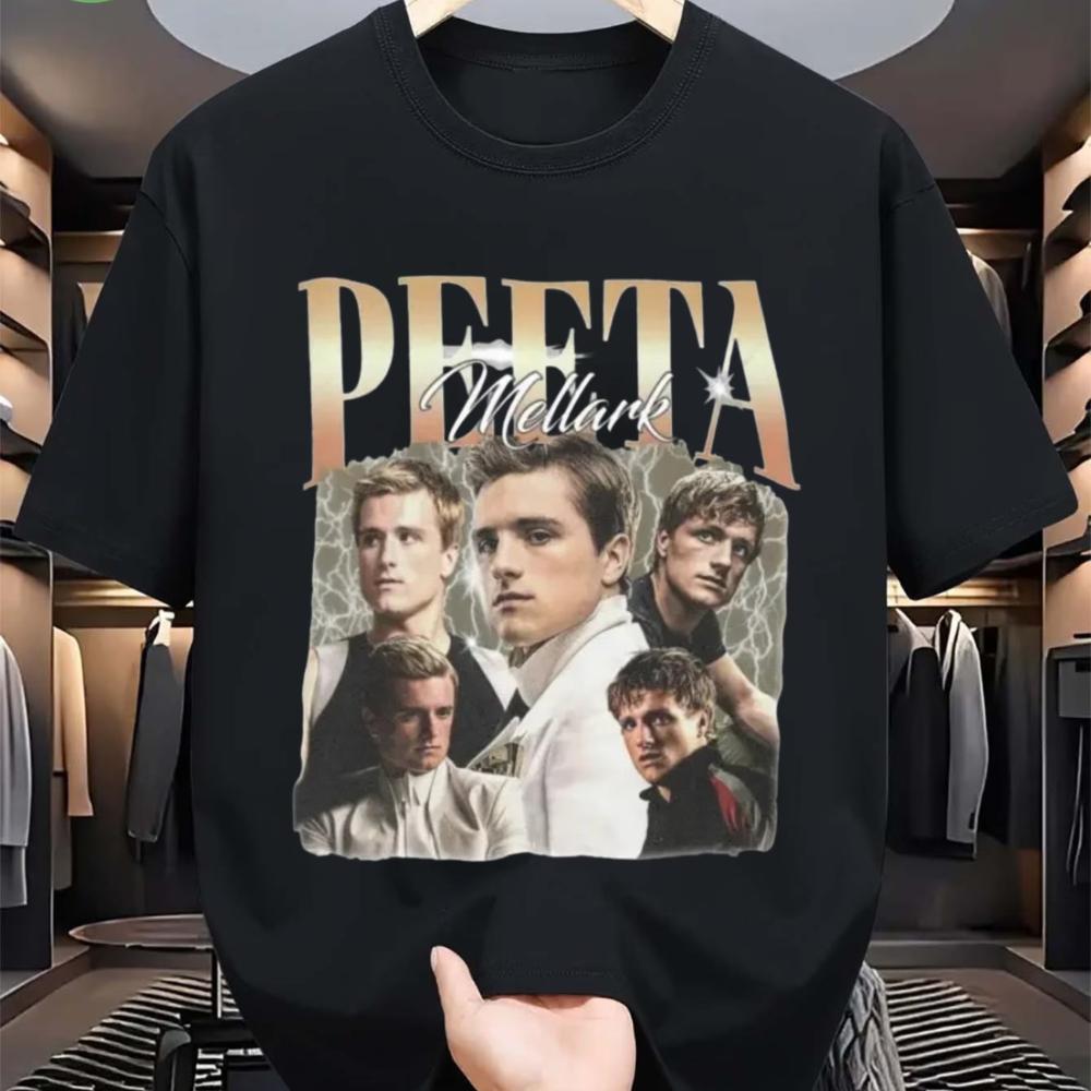 

Casual Trendy Peeta Mellark Graphic Movie Vintage Y2K T Shirt Women Unisex Cotton Tee Summer Spring Oversized Novelty Loose tops S