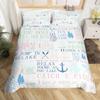 Nautical Bedding Set Full Size, Sailing Anchor Bed for Boys Teens,Ocea Comforter Cover Soft,Duvet Quilt Cover with 2 Pillowcases