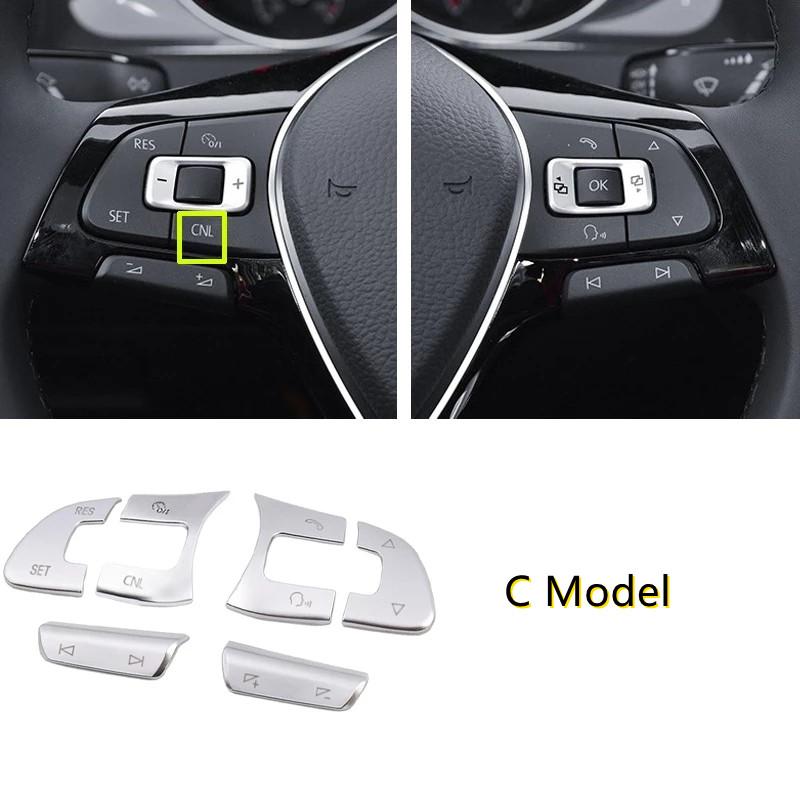 Auto-Innenraum, multifunktionales Lenkrad, ACC-Knopfschalter, Lautstärke, dekorative Tasten-Aufkleber, passend für VW Golf 7 MK7, Passat B8