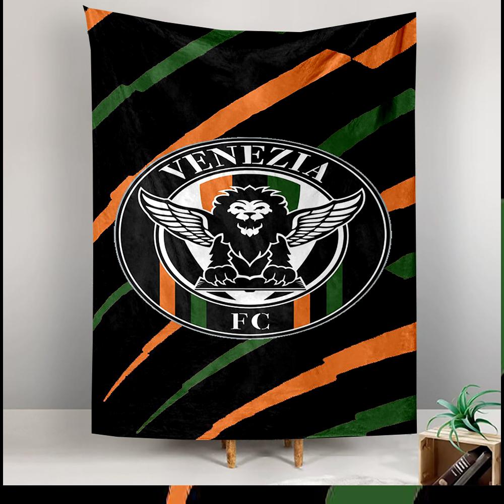 Venezia FC Lion Wings Logo Black Orange Green Stripes Patterned tapestry for bedroom and living room home decor sofas.