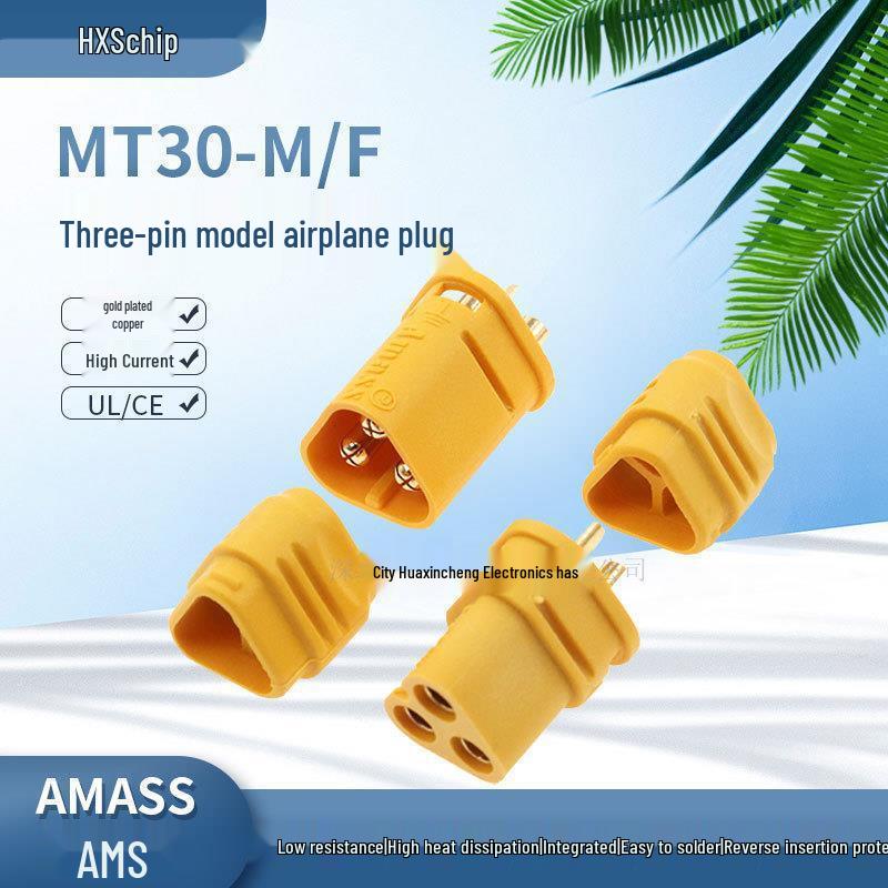 

Amass MT30-M/F Model Aircraft Connector Set: Male & Female Heads with Low-Loss Sheath, Three-Core Design MT30-F Female Head