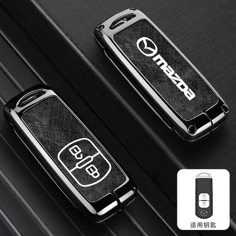 2025 Hot Vintage Wash Water Denim Car Key Case Cover For Mazda 2 3 5 6 Axela Atenza Demio CX-3 CX5 CX-7 CX-9 MX-5  2015-2019 Acc