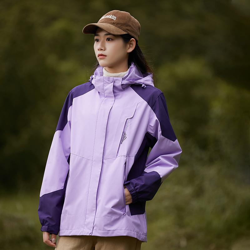 Herren- und Damen-Herbst- und Winterjacken Outdoor Winddicht und Wasserdicht Drei-in-eins Bergsteigerjacke Abnehmbare Kapuzenjacke für Herren