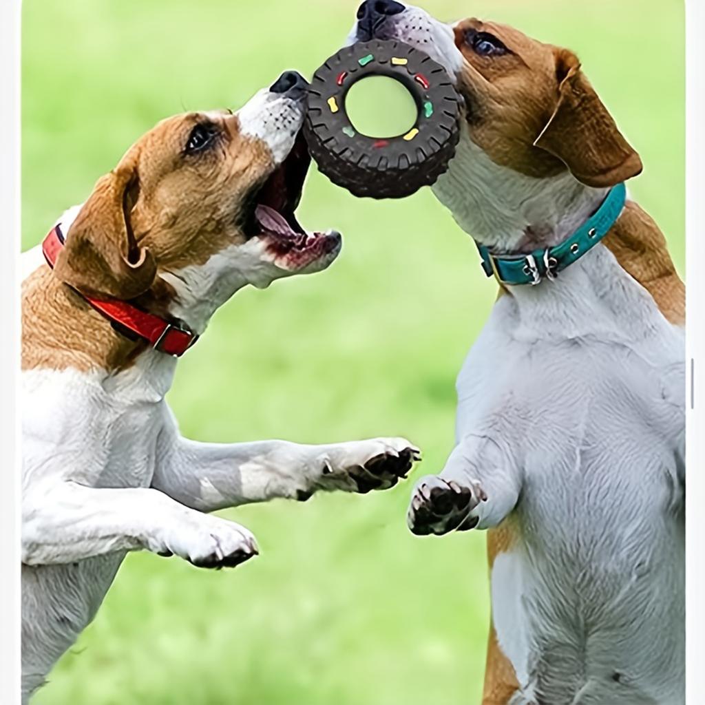 Squeaky Tire Dog Toy, Interactive Simulation Pet Toy for Chewing and