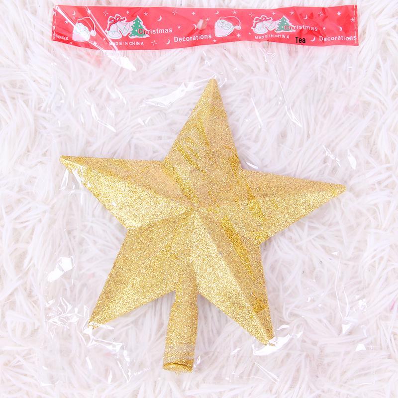 Goldener Glitzer Fünfzackiger Weihnachtsbaum Topper Stern Ornament