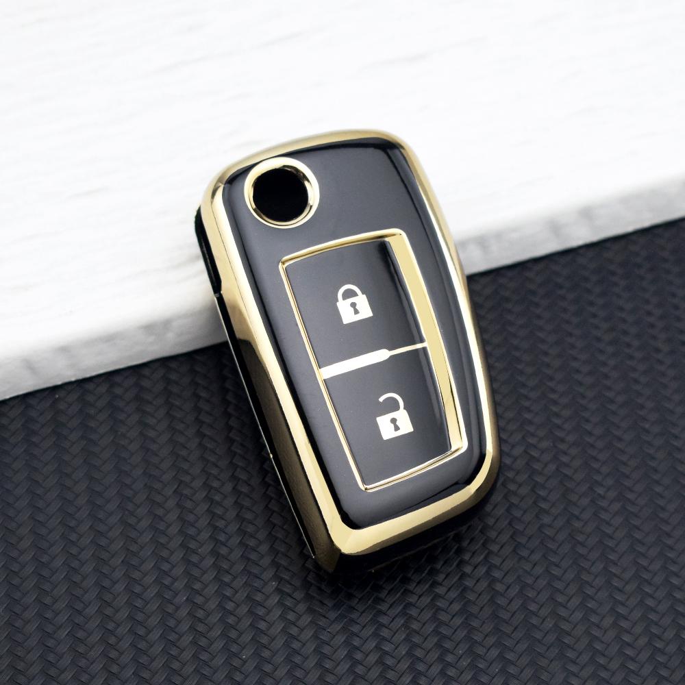 

2 Buttons Key Case for Nissan Sylphy Qashqai X-Trail Altima Maxima Kicks Juke Murano Tiida MicraTPU Car Folding Key Case Chain XXL