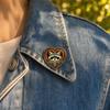 Brooch Pin, Forest Animals Heart-Shaped Brooch, Thickened Zinc Alloy Badge, Enamel Paint Tree Hole Secure Pin for Coat Hat Backpack Gift