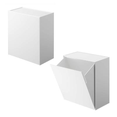 Yamazaki Estojo de Armazenamento para Vaso Sanitário de Parede para Lixo Sanitário de Banheiro 5429 x 2 & (Conjunto 2) - Pote Tipo Tampa, Caixa, Lata, Branco,