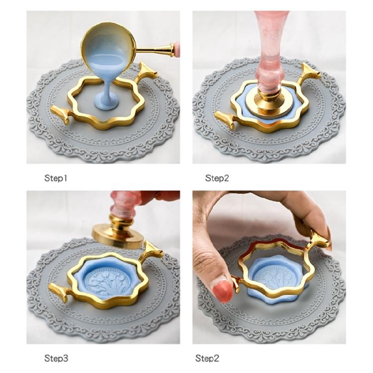 Metal Wax Seal Molds with Round Flower Oval Square Shapes for Wax Seal Stamps