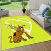 Scooby Flannel Pattern Square Carpet,Area Rug,Carpet Rug for Living Room Bedroom Sofa Playroom Decor,Non-slip Floor Mat