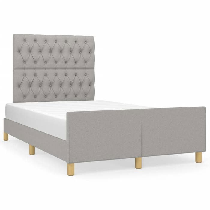 VidaXL Cadre de Lit avec Tête de Lit, Lit Rembourré, Lit Double, Lit Adulte de Chambre à Coucher Intérieur, Moderne, Gris 3270534