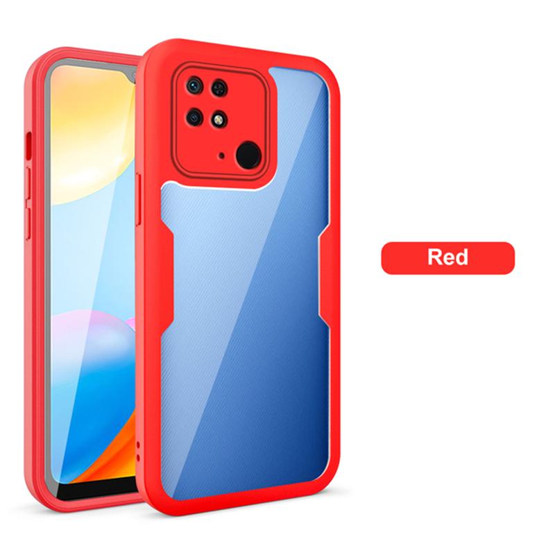 

Чехол для Xiaomi Redmi 10C, защитный чехол на 360 градусов, защитный чехол для всего тела для Redmi redmy 10C 10 C 10c, двухсторонний противоударный чехол Redmi 10C красный