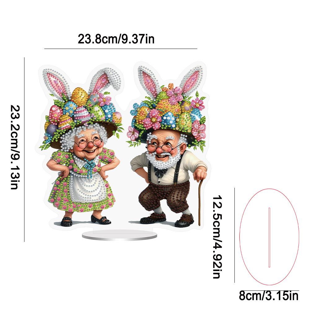 5D DIY Diamond Painting Desktop Ornaments Kits Easter Special Shaped Diamond Painting Desktop Decoration for Home Office Desktop
