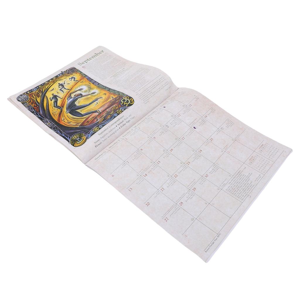 2026 Witches Calendar Coated Paper Astrological Witches Planner Calendar with Spells Rituals Moon Phases