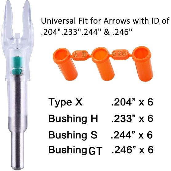 Lighted Nocks X/5.2mm 6 PCS LED Arrow Nock Universal for Arrows with .204 .233 .244 .246 Inside Diameter, Screwdriver Included