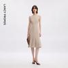 Elegant Sleeveless Triacetate Long A-Line Dress