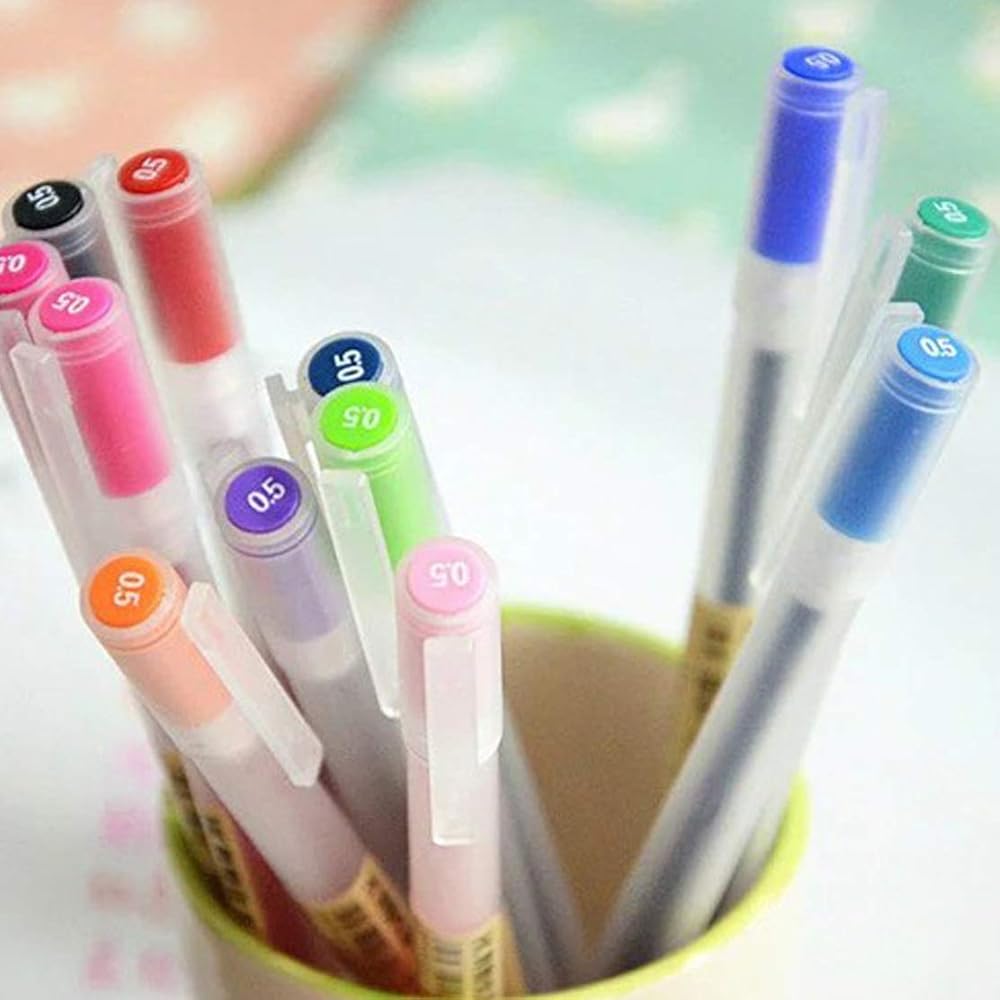 Sencoo Premium Gel Ink Pens 0.5mm Fine Point 12-Pack Office School Supplies