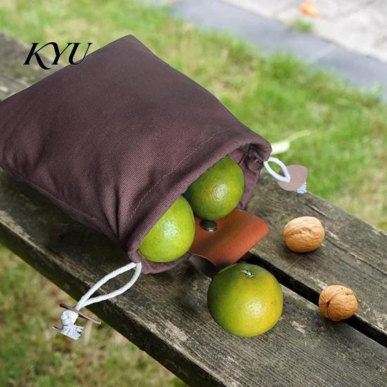 Hands Free Picking Sack Collapsible Foraging Bag with Belt, Canvas And PU Leather Waist Fruit Pouch, Adjustable for Fruits Vegetables Gardening