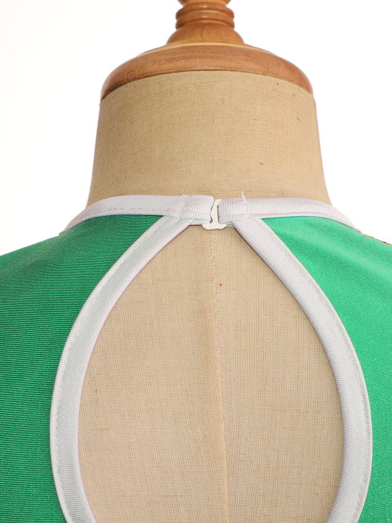 Kinder Mädchen Weihnachtskostüm Cosplay Tanz-Turnanzug Ärmelloser Jumpsuit Pailletten Streifen Gymnastik-Einteiler Body Weihnachtsmann Verkleidung