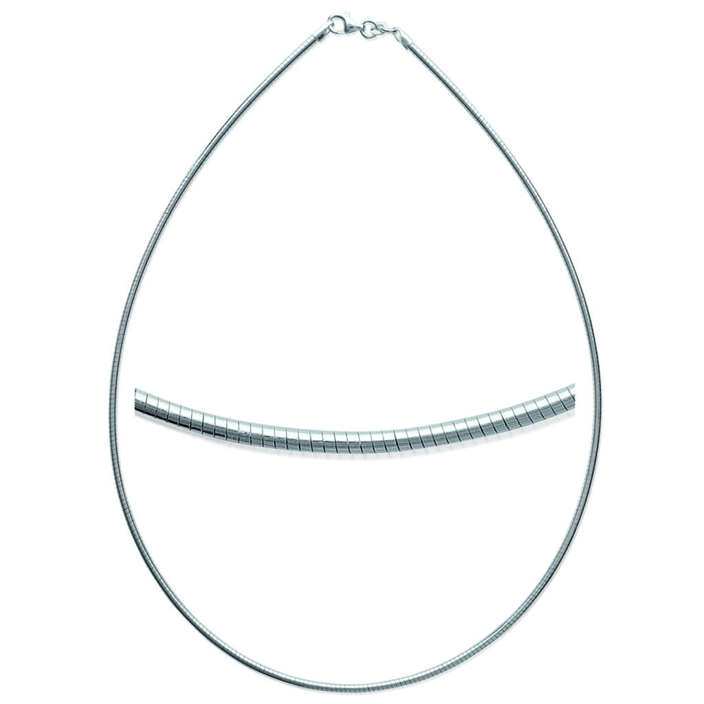 Les Trésors De Lily [C9435] - Silver 'Omega' Silver Necklace - 42 Cm 2 Mm
