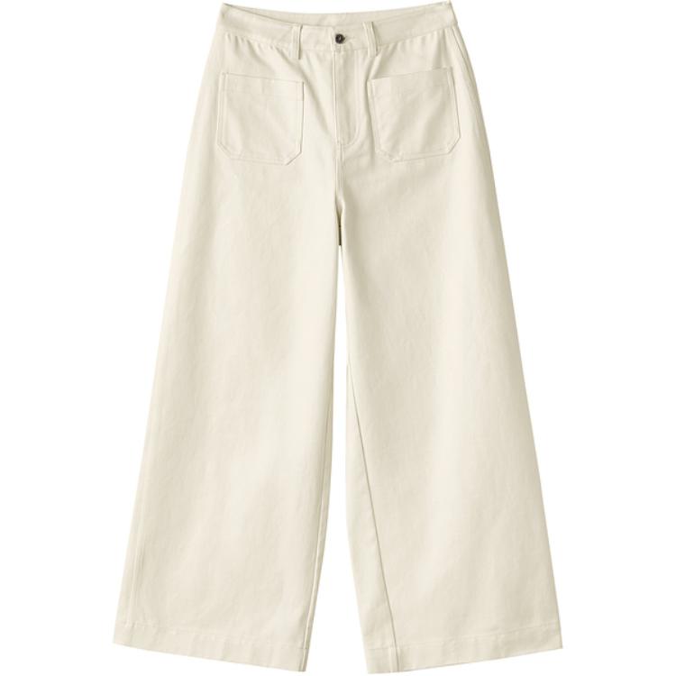 Skechers Yazan Series Loose Mid-Rise Comfortable Straight-Leg Outdoor Casual Pants Women pants Lotus-White L324W119-02SB S