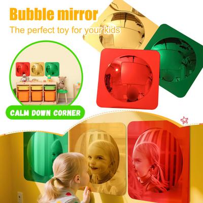 3 Pcs Sensory Bubble Wall Mirror Interactive Acrylic Mirror for Kids Kindergarten Sensory Room Science Classroom Decor Sensory Toy for Engaging Visual