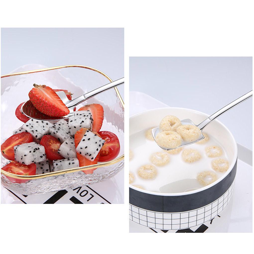 Dessert Spoon Spade Head Design Stainless Steel Ice Cream Fruit Dessert