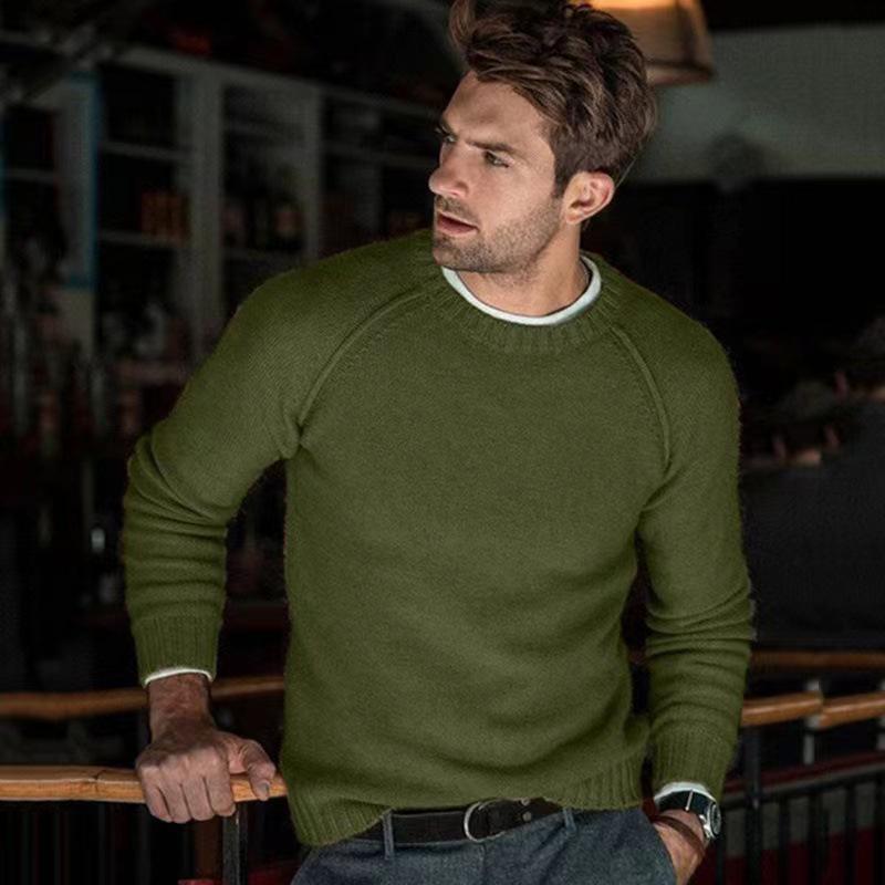 2024 Men's Autumn/Winter Casual Solid Knit Sweater