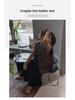 Korean Style Women's PU Leather Vest: Oversized, Sleeveless with Irregular Hem for Fall 2024.