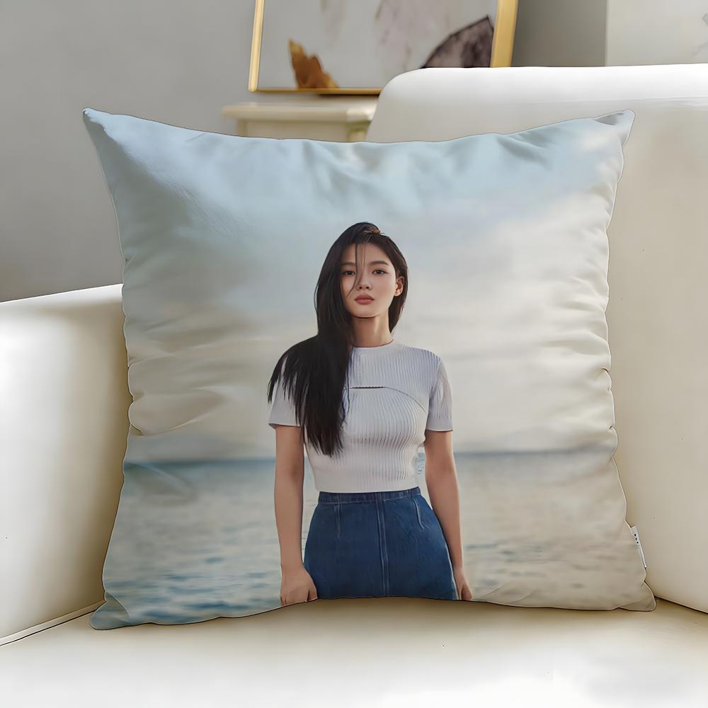 popular actress Kim You Jung Cushion Cover Soft  EasyWash Pillow Case  Versatile for Couch Bed Travel and Office
