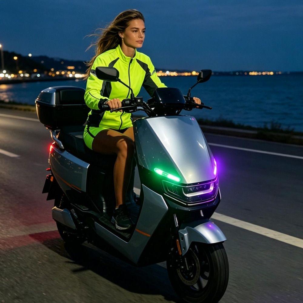 Colorful Dynamic Solar LED Strobe Flash Light LED Flashing Door Handle Protector  Motorcycle Use