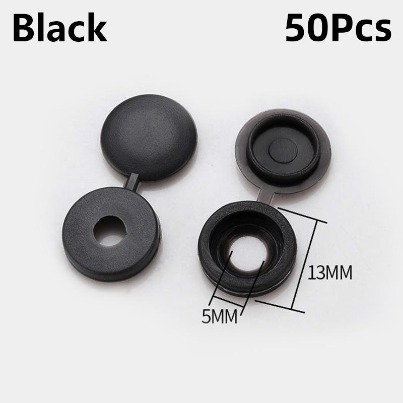 

Пластиковая крышка винта петли может быть складной Позиционирование винта крышки болта фиксированный винт винт крышка оборудования 50-pcs чёрный