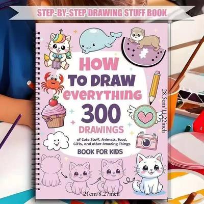 1 LIVRE 300 animaux mignons nourriture motif créatif livre de coloriage