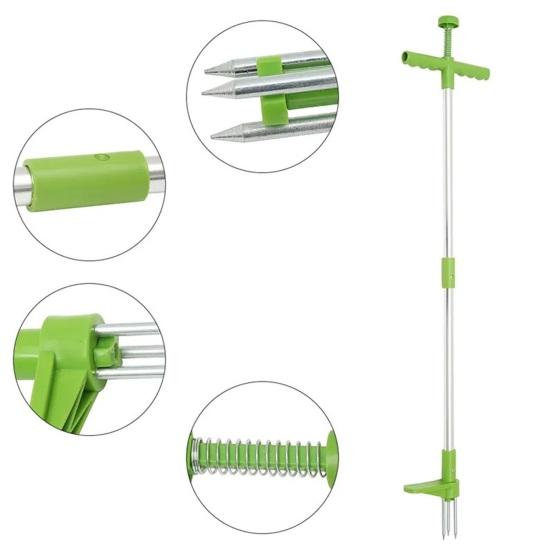 Garden Weeding Tool with Long Aluminum Handle Weed Remove Tool Durable Rust-Resistant Detachable Weeder for Garden Home