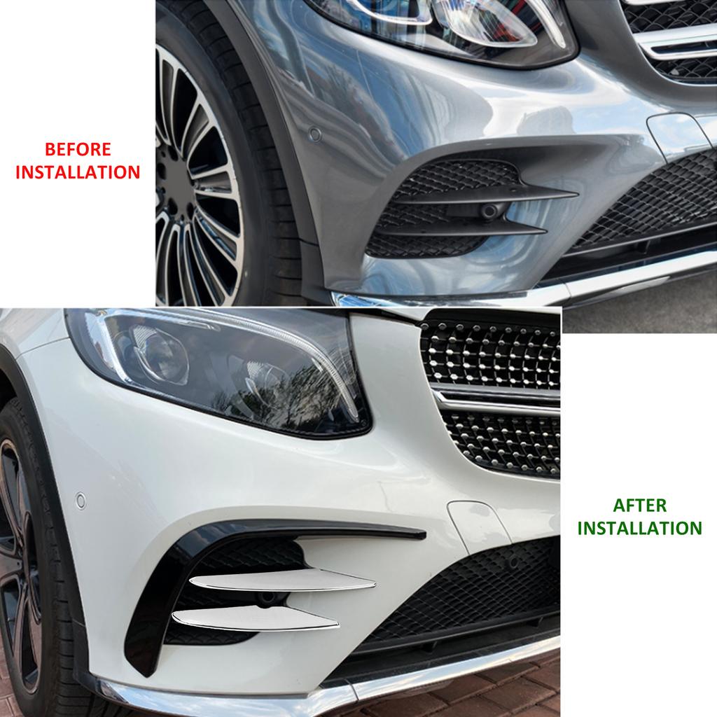 4PCS Front Bumper Fog Light Trim High Hardness Replacement for  ‑  GLC Class X253   Line 2016‑2019