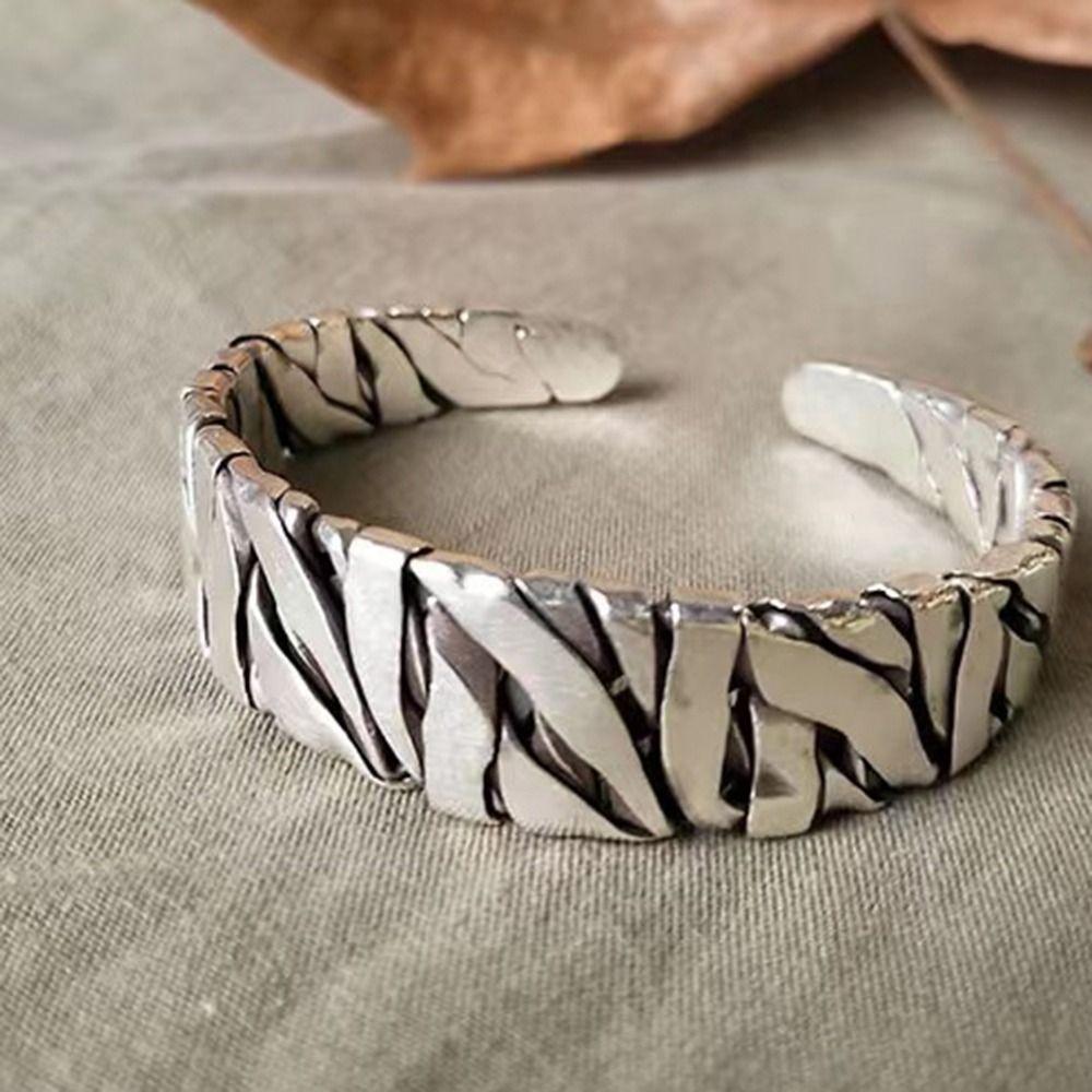 Lucky Simple Irregular Open Metal Fashion Jewelry Korean Style Bracelet Men Cuff Bangle Man Bangle