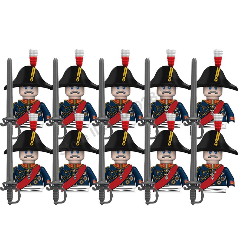 Medieval Military Building Blocks Napoleonic Wars Castle Knight Soldier Figures Weapons Guns British French Marshal Infantry Toy