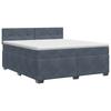 Box Spring Bed with Mattress Dark Grey 160 X 200 Cm Velvet