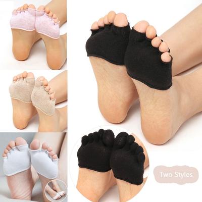 Black/White/Nude/Pink Five Finger Socks Half Insoles Casual Socks Forefoot Invisible Socks  Summer