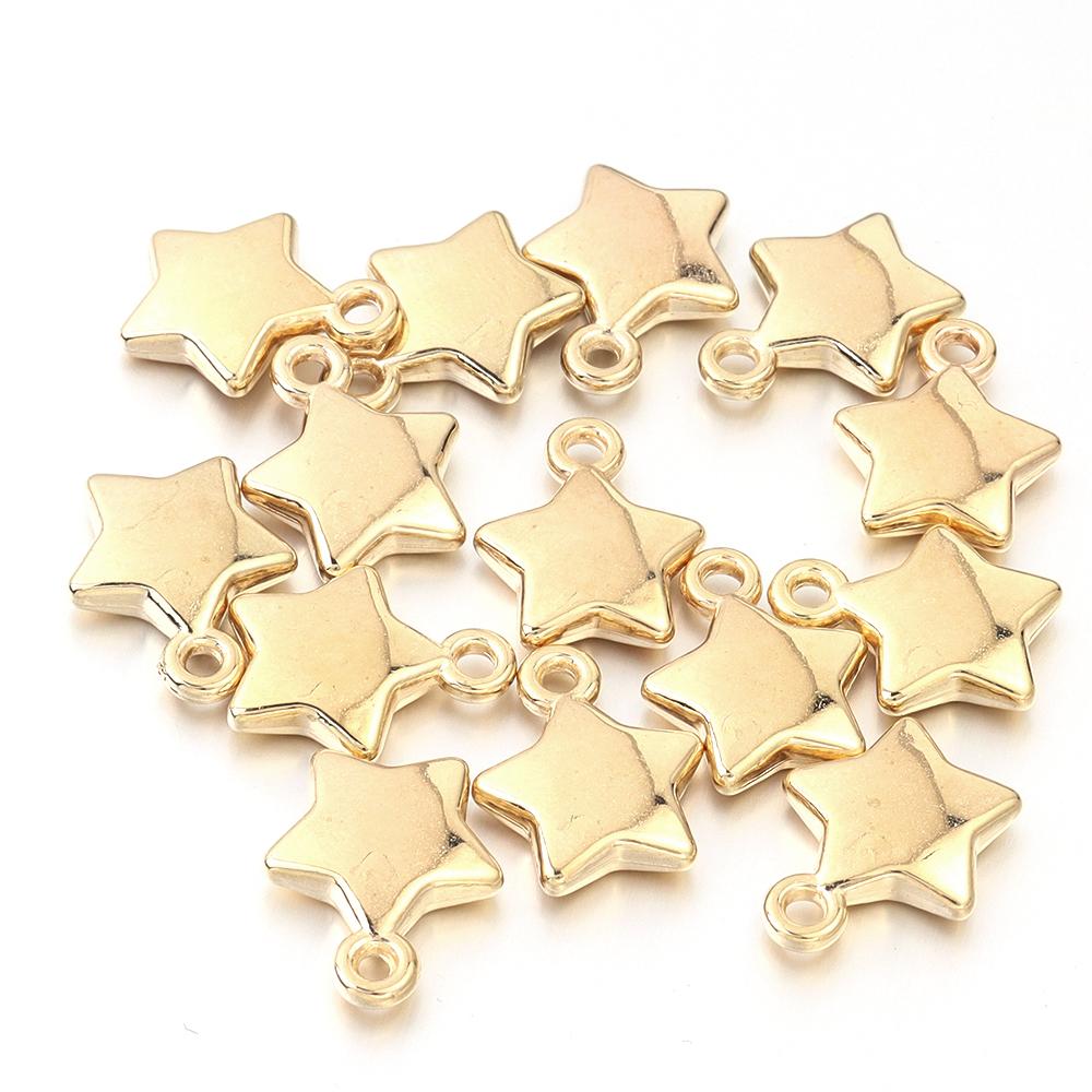 50Pcs/lot CCB Star Bead Pendant Popular Simple Loose Charms for Jewelry Making Accessories DIY Necklace Bracelet Keychain