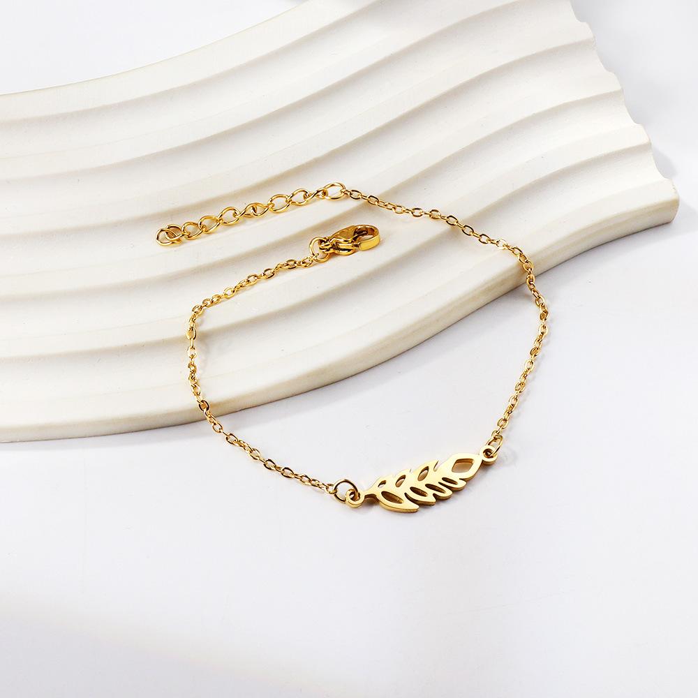 Minimalist Geometric Diamond Inlay Titanium Steel Bracelet Trendy Small Batch Design Jewelry