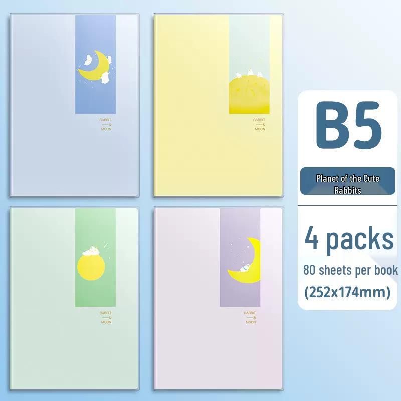 Soft Leather Student Notebook - A5/B5 Lined, Thick Cartoon Diary
