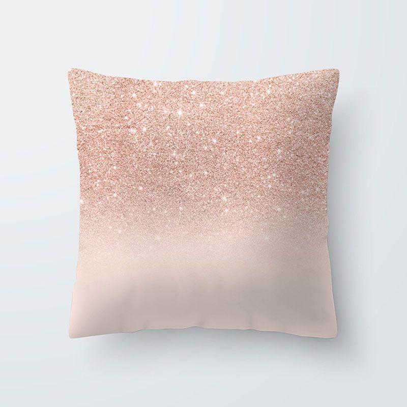 Luxurious Polyester Pillow Case Cover With Rose Gold Geometric Pattern For Home Decor