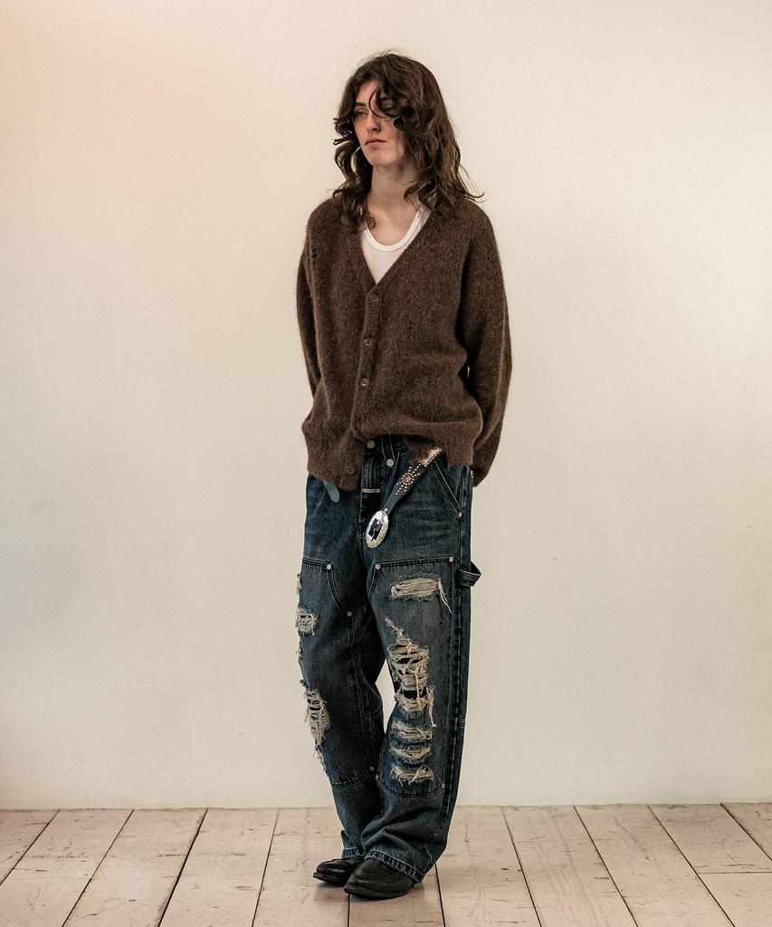 Thevinylhouse Grunge Cardigan Brown