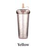 14.8oz Star Clear Tumbler With Straw Reusable Transparent Double-layer Water Bottle For Coffee Milk DIY Smoothie Cup Drink green