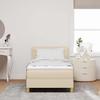 Box Spring Bed with Cushions and Adjustable Headboard Cream 80 x 200 cm Fabric