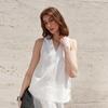 % Linen French V-neck neck vest women's summer new holiday style suspender top shirt T-shirt high-end