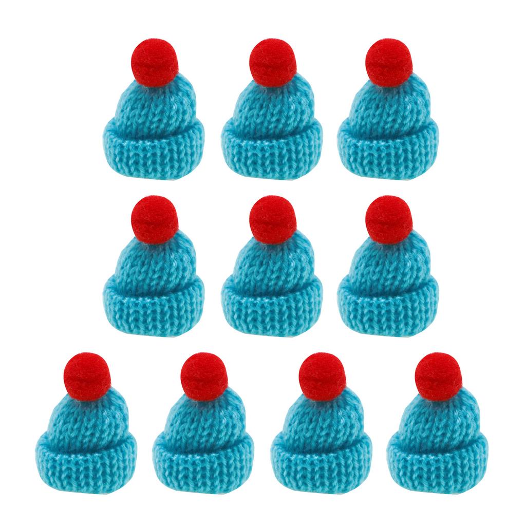 Collection of 10 Mini Knitted Hats for DIY Crafts Decorations for Home Bedroom Crafts Making Supplies