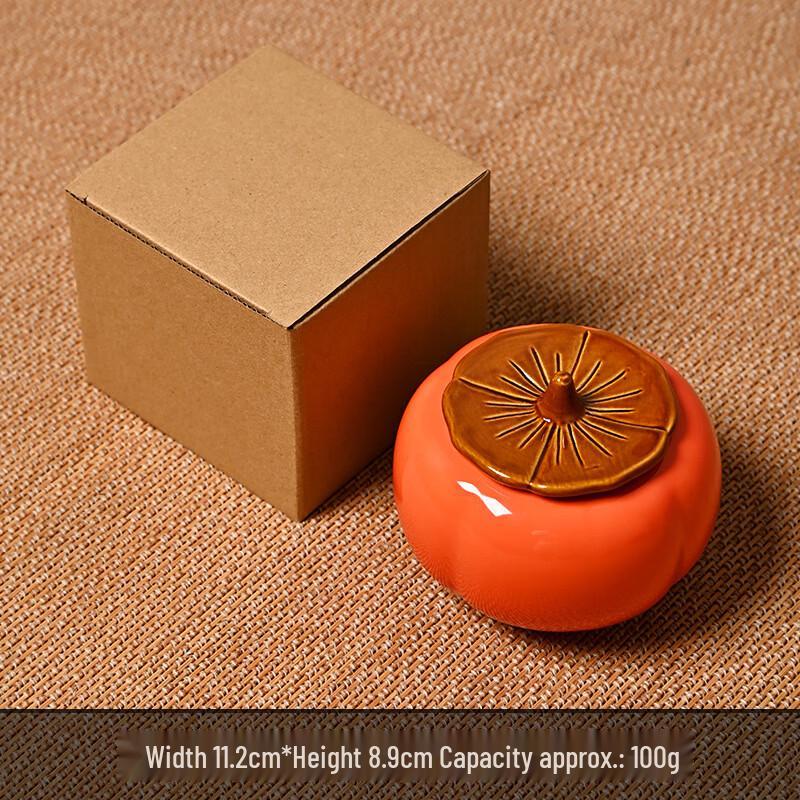 Ren Hong Lucky Persimmon Ceramic Storage Jar Large